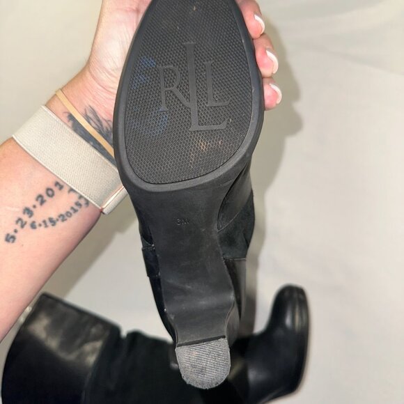 Lauren Ralph Lauren - Genuine Leather Suede Woman’s Heeled Boots Size 6M Classic - Picture 8 of 12